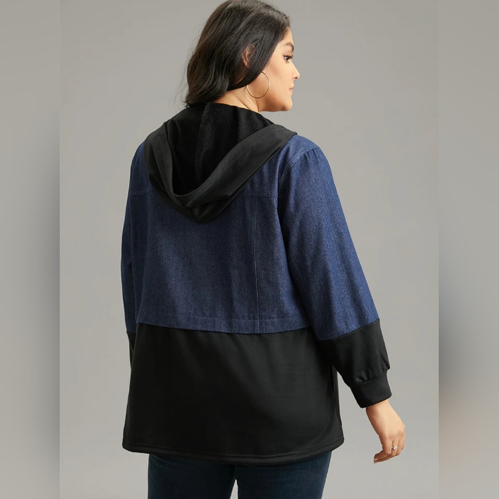 Bloomchic - Contrast Patchwork Stylish Outerwear - image 2